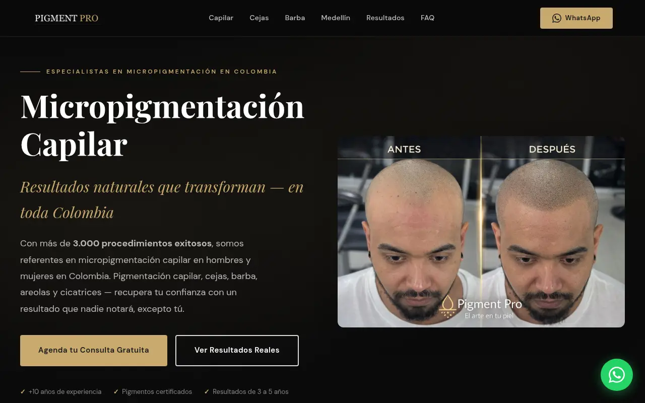 Home page of Pigment Pro